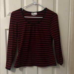 Vixen by Micheline Pitt Troublemaker medium Red and Black Striped Top